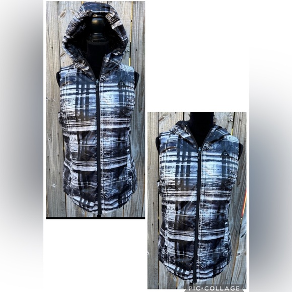Gerry Black Quilted Reversible Packable Hooded Down Filled Zip Up Vest Size M - Picture 9 of 15
